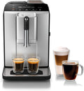 Bosch Fully Automatic Coffee and Espresso Machine - One-Touch Drinks, Barista Style, Double Cup Super Coffee Maker - Large Bean Capacity - Easy Clean, Maintenance - Silver- TIU20307